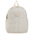 thumbnail image 1 of WANDF Backpack for Women Lightweight Casual Quilted Daypack Vintage Winter Style Bookbag for College, High School, Work, Travel, Beige, 1 of 7