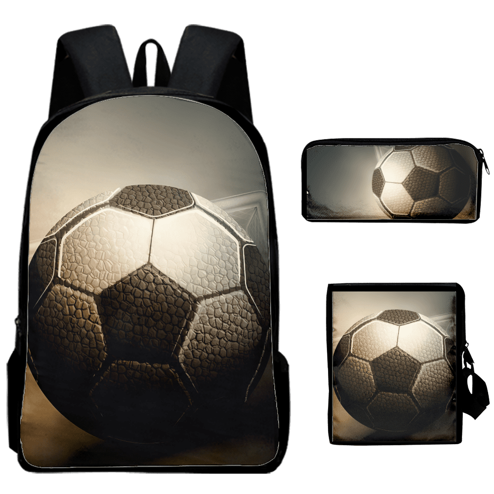 School Backpack for kids, Boys Soccer Backpacks with Lunch Box Football