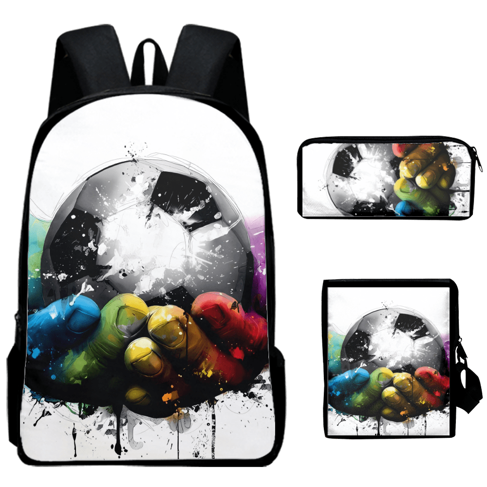 School Backpack for kids, Boys Soccer Backpacks with Lunch Box Football