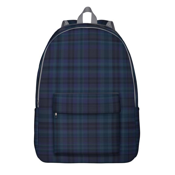 School Backpack with Striped and Checkered Fusion Pattern – Durable Retro Plaid and Geometric Moroccan Design, Lightweight and Practical