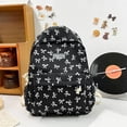 thumbnail image 1 of School Backpacks,Back To School Backpack,Bow Backpack - Coquette Aesthetic Nylon Rucksack Cute Kawaii Back Pack with Bow Pattern (Black), 1 of 8