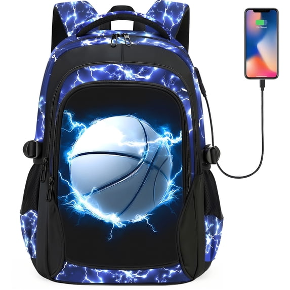 School Backpack for Boys - Gamer Boys Backpack for Kids Teens Elementary Middle School,18" Large Capacity Waterproof Bookbag with Usb Charging Port, Travel Daypack for age 6-18
