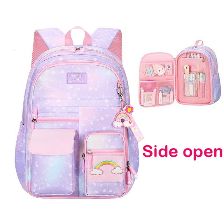 School Backpacks Waterproof School Bags for Girls Kids Primary Princess Kawaii Backpack For Grade 3 6 Violet