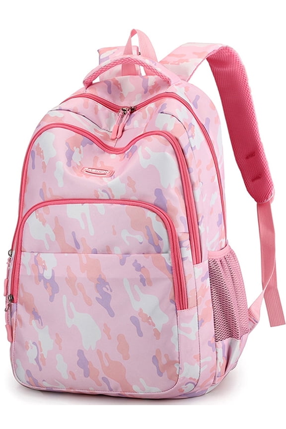 School Bag Backpack for Girls,Lightweight Shoulder School Bookbag for Kids Teens,Suitable for Middle Elementary,Pink