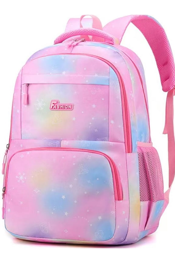 School Bag Backpacks for Girls,16" Elementary Middle Shoulder School Bookbag for Kids Teens,Pink