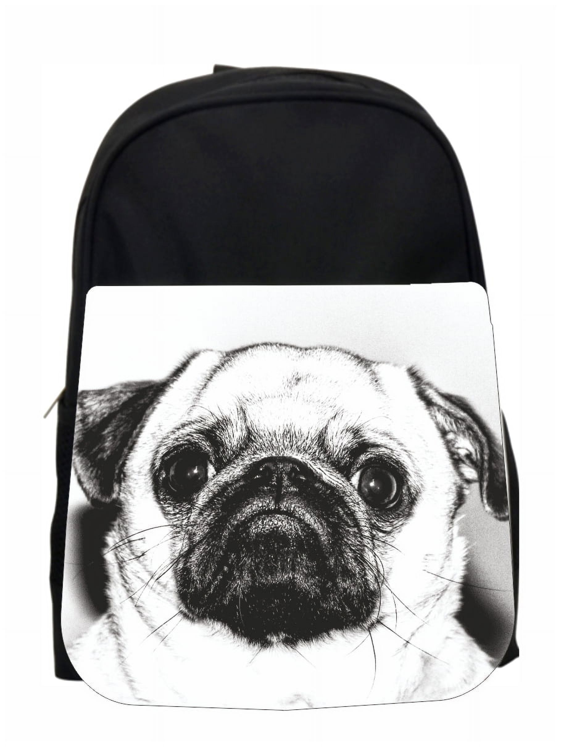 School Bag Dog Pug Black & White Kids Pre-School Backpack - image 1 of 2