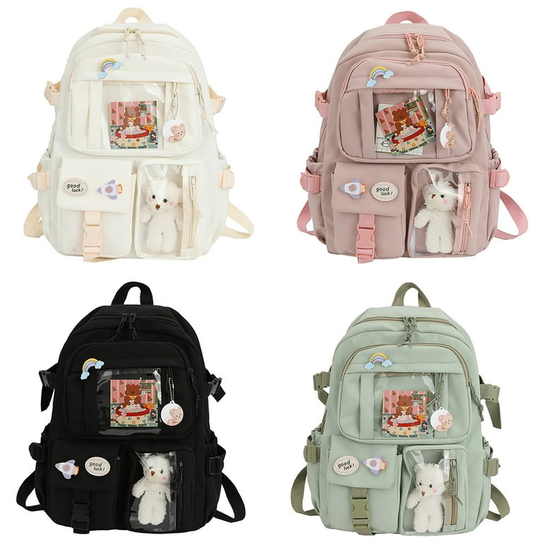 School Bag Large Backpack High Quality Waterproof Nylon Adjustable Backpack with Cute Accessories Large Capacity Multifunctional Backpacks can Meet