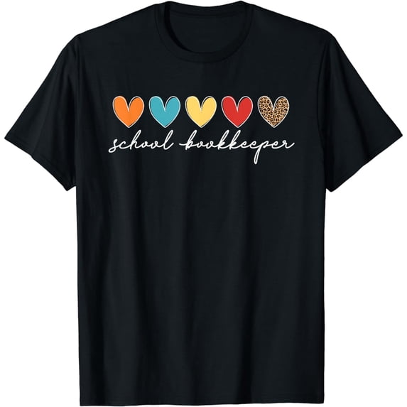 School Bookkeeper Hearts School Bookkeeping T-Shirt