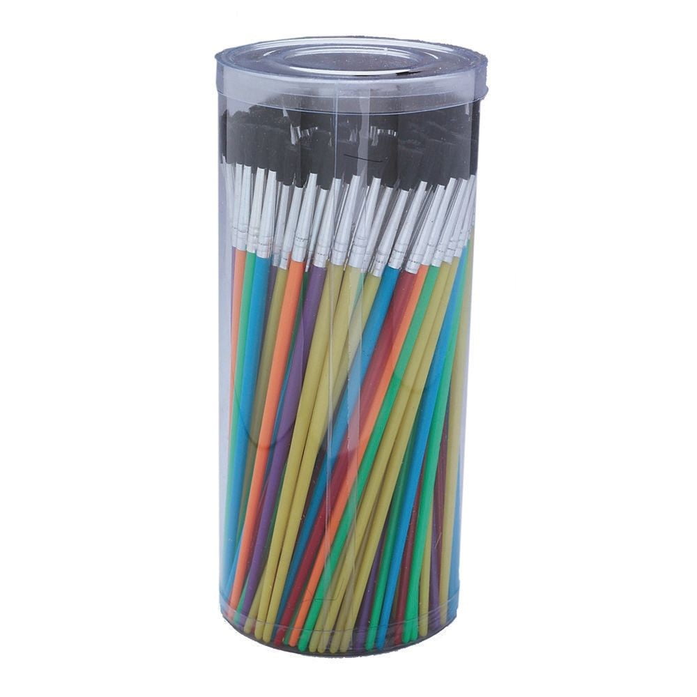 S&S Worldwide All-Purpose Paintbrush Jumbo Pack, 1/16", Shed-Proof Synthetic Bristles w/Plastic Handle & Metal Ferrule, For Schools, Camps, Arts & Crafts, Groups of Kids or Adults Pack of 144.