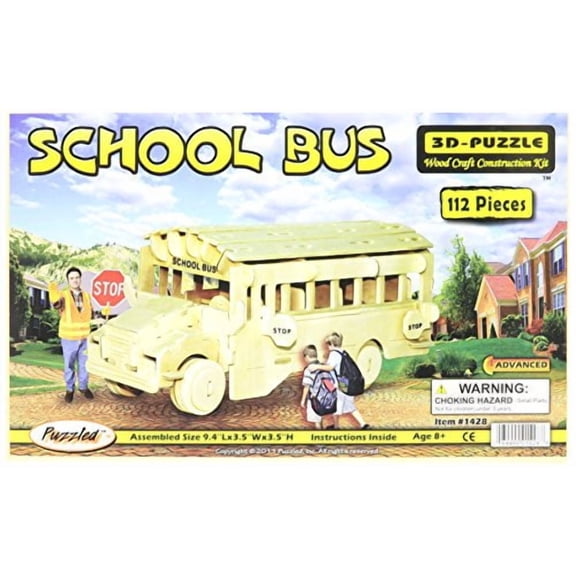 School Bus 3D Wooden Puzzle by Puzzled Inc