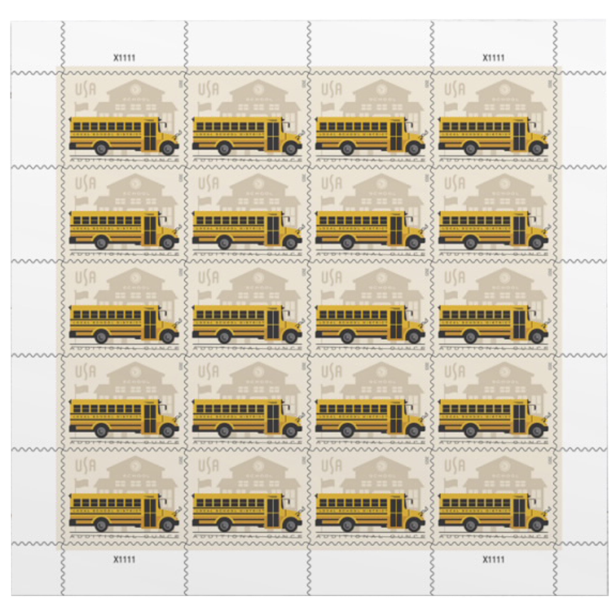 USPS Forever Mailing School Bus Additional Ounce Postage Stamps Sheet usps-forever-mailing-school-bus-additional-ounce-postage-stamps-sheet