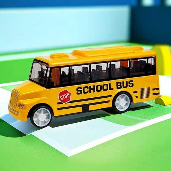 School Bus Alloy Car Model Toy Ornament for Boys Educational Vehicle Display Piece Crafted from Metal,9.5 cmx2.8 cmx3.8 cm,Yellow