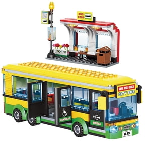 School Bus Building Set - 488 Pcs Realistic Educational Toy with Moving Wheels, STEM Construction Kit Compatible with Major Brands
