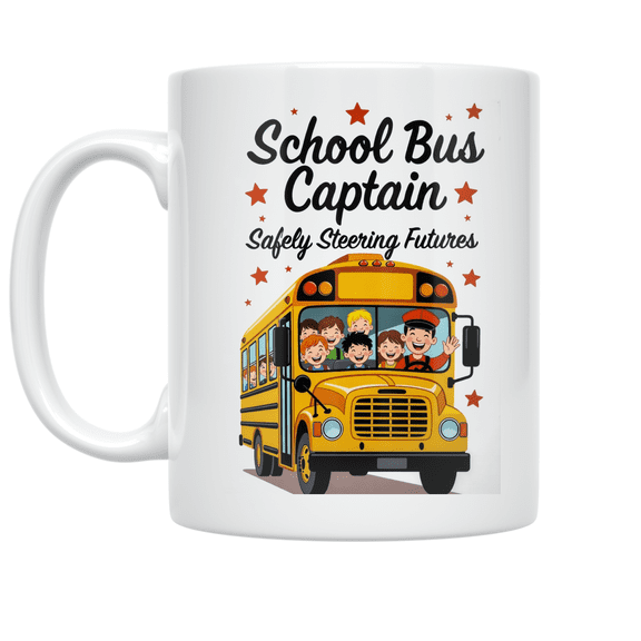 School Bus Captain Safely Steering Futures - School Bus Driver - 11 oz Ceramic Coffee Mug