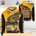 thumbnail image 1 of School Bus Driver All Over Printed 3D Hoodie T-Shirt, 1 of 5