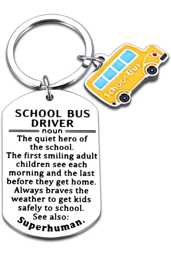 School Bus Driver Appreciation Gifts - Bulk Appreciation Keychain Retirement and Birthday Gifts for Men, Women and Employees