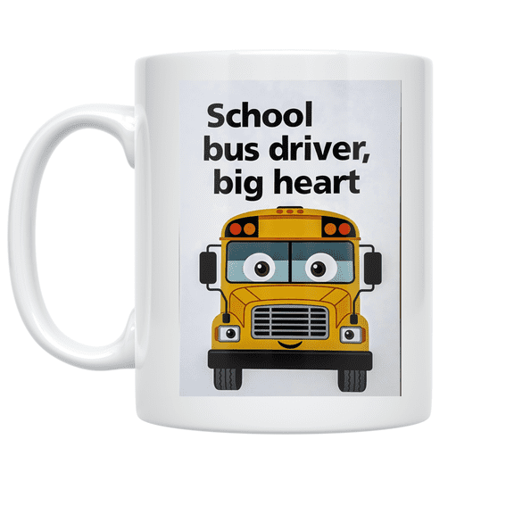 School Bus Driver Big Heart Design - School Bus Driver - 11 oz Ceramic Coffee Mug