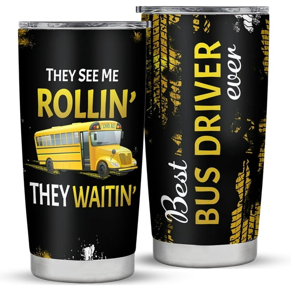 School Bus Driver Gifts for Men, School Bus Driver Gifts, Bus Driver Tumbler, Bus Driver Appreciation Gifts, 20oz Stainless Steel Tumbler Gifts for School Bus Drivers, Bus Driver Christmas Gifts