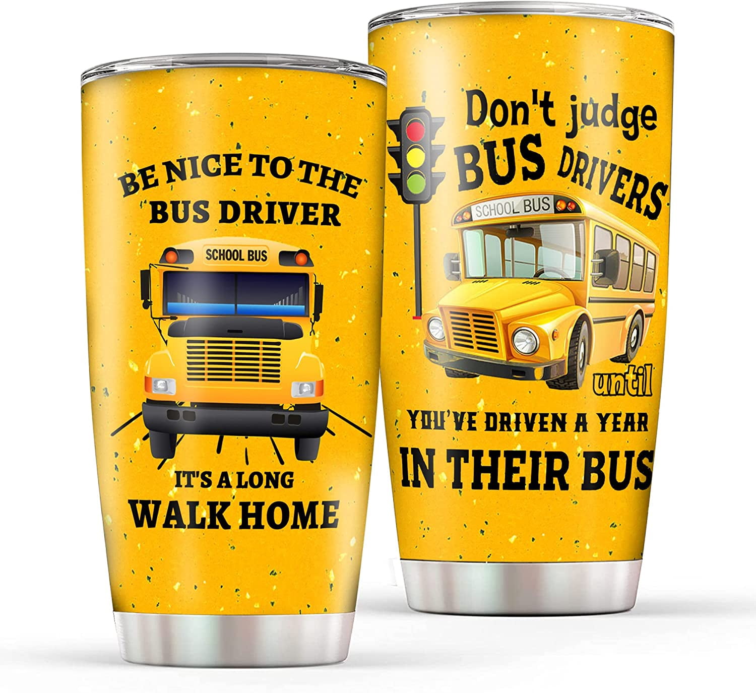 School Bus Driver Gifts Tumbler Cup with Lid and Straw School Bus