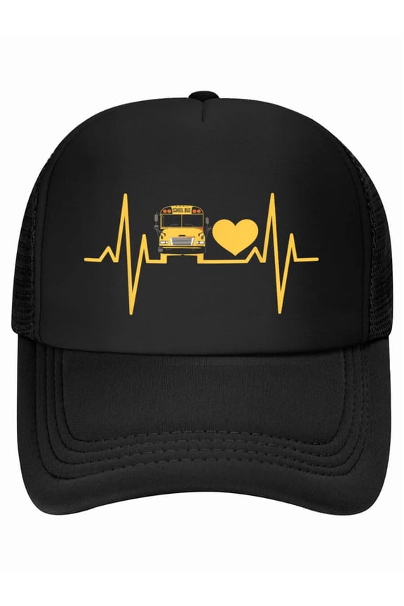 School Bus Driver Heartbeat Baseball Cap