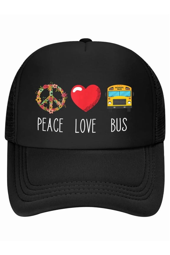 School Bus Driver Love Peace Bus Driver Driving Bus Baseball Cap