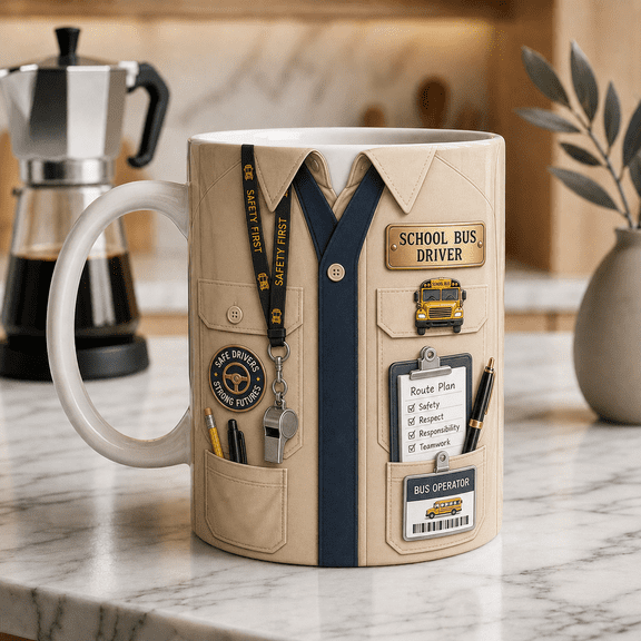 School Bus Driver Mug Personalized Custom Name Coffee Cup Gift for Bus Operator
