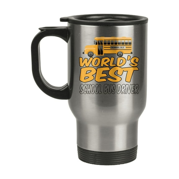 Worlds Best School Bus Driver Travel Mug 14 oz Stainless Steel Gift for Drivers