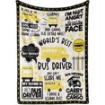 thumbnail image 1 of School Bus Driver Throw Blanket - Flannel Blankets for School Bus Driver - School Bus Driver Gifts on Christmas, Birthday, Thanksgiving - 50" x 60" - (Black), 1 of 6