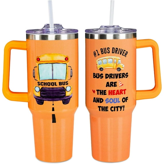 School Bus Driver Tumbler 40 OZ, School Bus Driver Gifts, Bus Driver Appreciation Gifts, Christmas Gifts for Bus Drivers, Back to School Gifts for Men Women, Bus Driver Travel Coffee Mug, Driver Cup