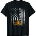 thumbnail image 1 of School Bus Driver Usa American Flag Funny Bus Driver Gift T-Shirt, 1 of 3