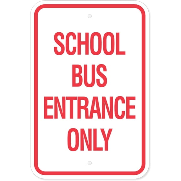 School Bus Entrance Only Metal Tin Sign, 12 x 8 Inch, Industrial and Commercial Use