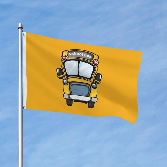School Bus Flags 3x5 Outdoor Double Sided Flag Banner For Outside With 2 Brass Grommets Patio Lawn Decor Flags, Black