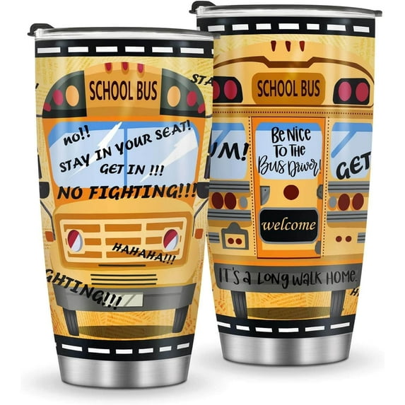 School Bus Gifts for Bus Driver, Birthday Gift for Men Dad Papa from Son Daughter, Valentines Day Gifts for Husband from Wife, Travel Coffee Cup Gift for Boys Girls Children