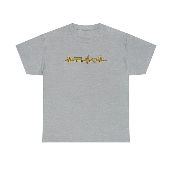 School Bus Heartbeat Shirt, Christmas Gift, Birthday Gift Tee - ID: 1557