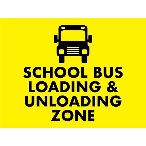 School Bus Loading & Unloading Zone Children 8x12 Inch Metal Tin Sign Warning Caution Notice for Yard, Office, Outdoor & Indoor Safety