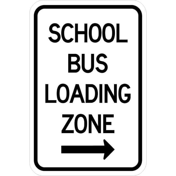 School Bus Loading Zone (with arrow) School Signs Metal - Caution Safety Warning Security Signs Indoor & Outdoor Size: 8 x 12 inch