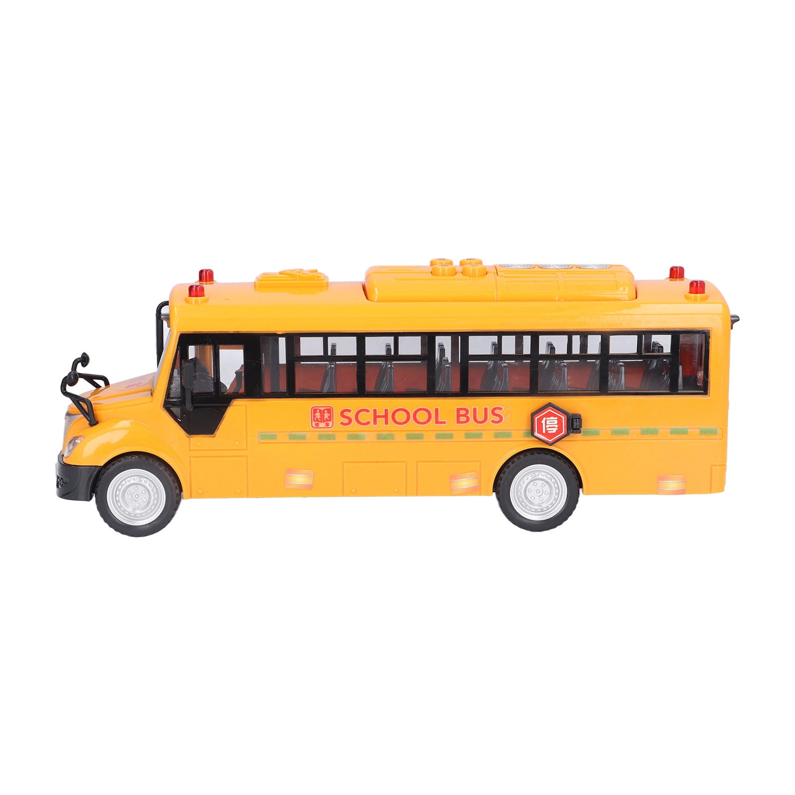 School Bus Model Toy, School Bus Car Figure Yellow With Opening Doors