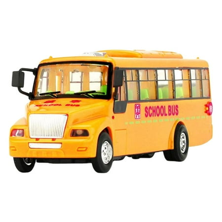 School Bus Model Toys Rechargeable Sounds and Lights Shuttle
