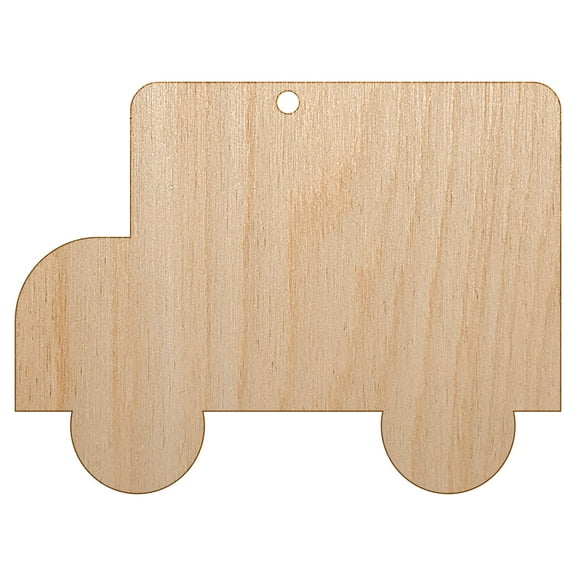 School Bus Solid Wood Holiday Christmas Tree Ornament Unfinished DIY Pre-Drilled Craft