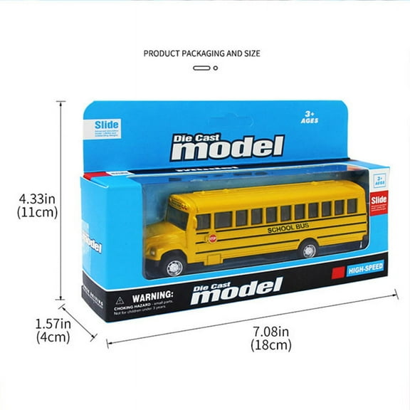 School Bus Toy Model Simulation Pull Back School Bus Model Toy For Boys Children Chirstmas Gift 3-6 Year Old