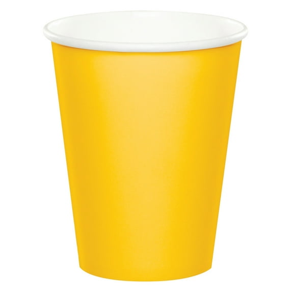 School Bus Yellow 9 oz Cups 72 Count for 72 Guests