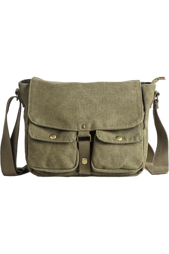 School Canvas Messenger Bag - Crossbody  Bag  Satchel