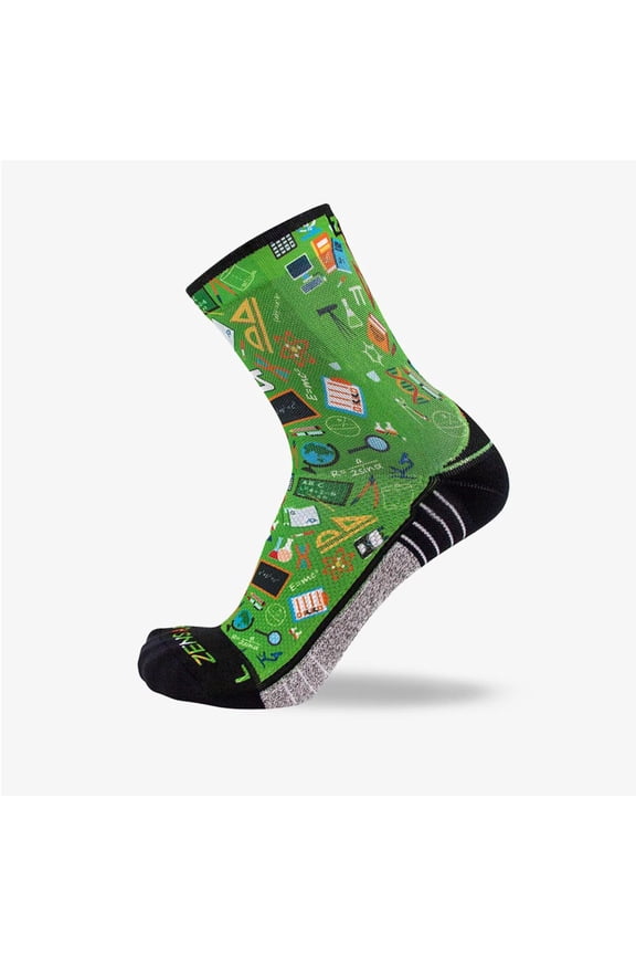 School Collage Socks (Mini-Crew) L / Green