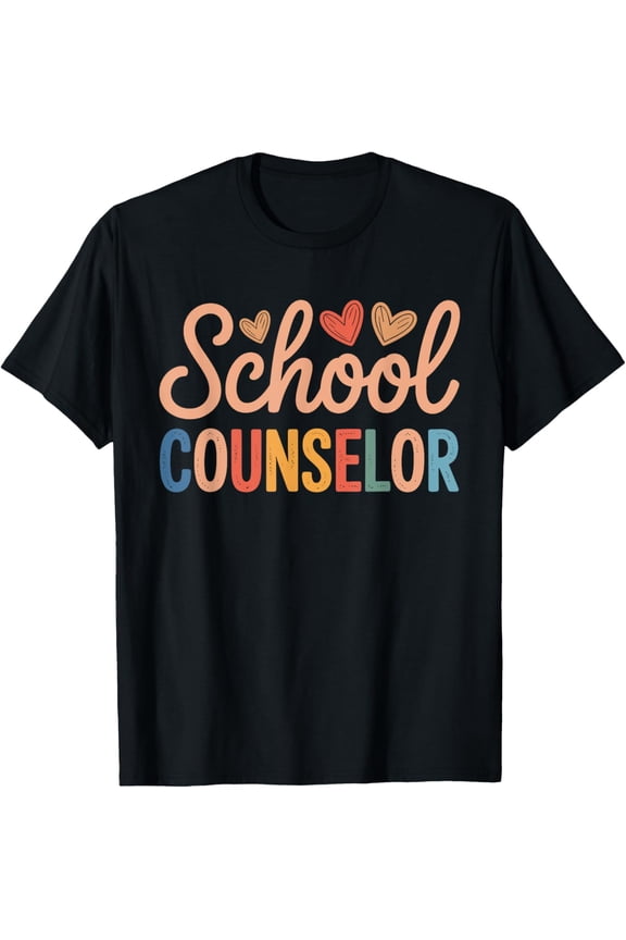 School Counselor Appreciation Back to School Heart Design Adult T-shirt