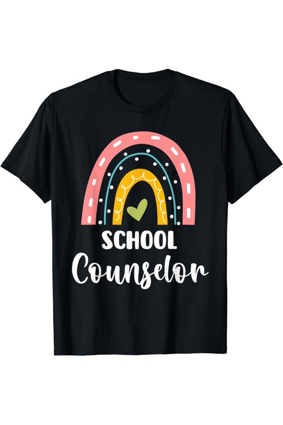 School Counselor Cute Rainbow Colorful Career Profession T-Shirt