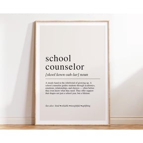 School Counselor Definition Wall Art Print, Unframed Paper Poster 8x10in