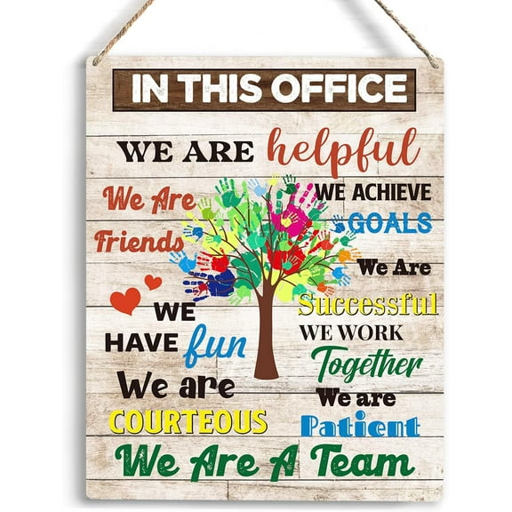 School Counselor Office Decor Mental Health Decor In This Office We Are A Team Wooden Hanging Sign Office Decor Psych Merchandise Inspirational Wall Decor for Office Teacher 8x10 Inch