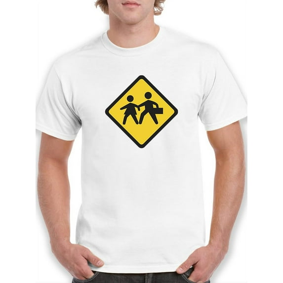 School Crosswalk Ahead T-Shirt Men -Smartprints Designs, Male Medium