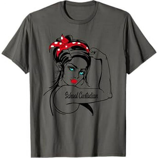 School Custodian Rosie The Riveter Pin Up TShirt