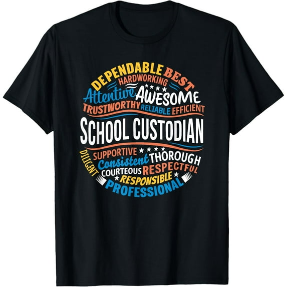 School Custodian Shirts Funny Appreciation Gift T-Shirt
